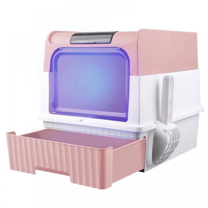 Comparer les prix de JEOBEST Bac à litière pose avec couvercle XXL, Maison de Toilette pour Chat, Tiroir et pelle, anti-odeur, 48*35*36cm