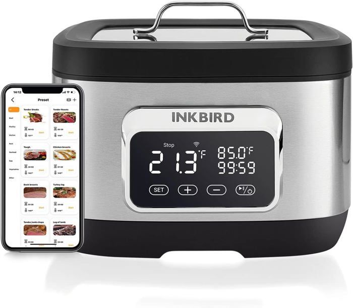 Isv-500W Wifi Cuiseur Sous VideSous Vide Cooker Avec Grille Chauffage Rapide À Circulation DEau Électromagnétique 3DAvec Recett - 1gold