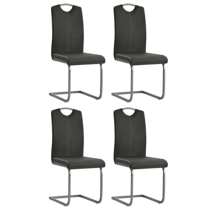 Lemon 4 Pcs Chaises Cuisine design moderne VIDAXL Chaises à manger cantilever gris similicuir CCL99582550