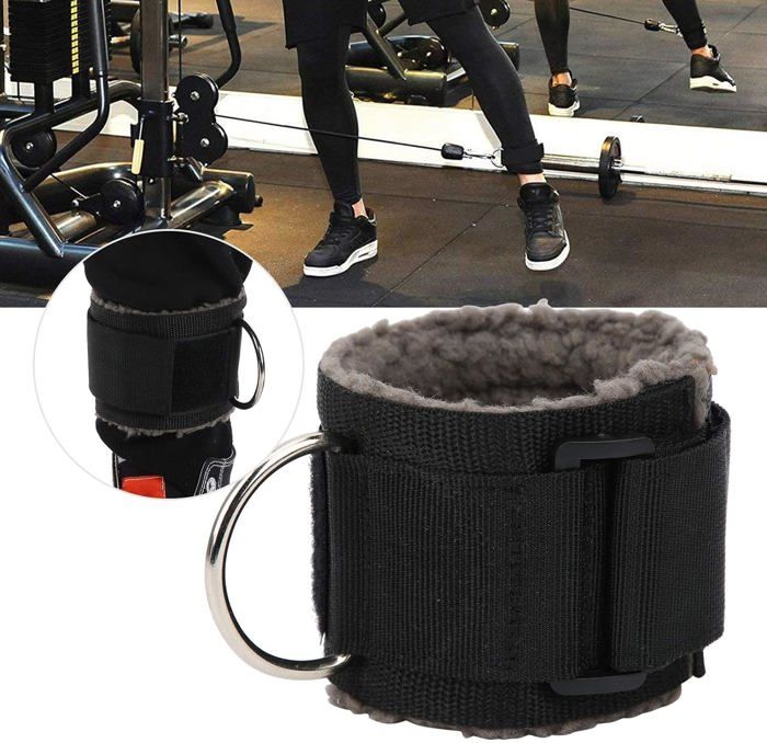 Sangle Cheville Musculation Poulie Meilleures Sangles De Cheville Pour Machines à Câbles, Double Anneau En D Réglables En Néoprène De Ankle Strap