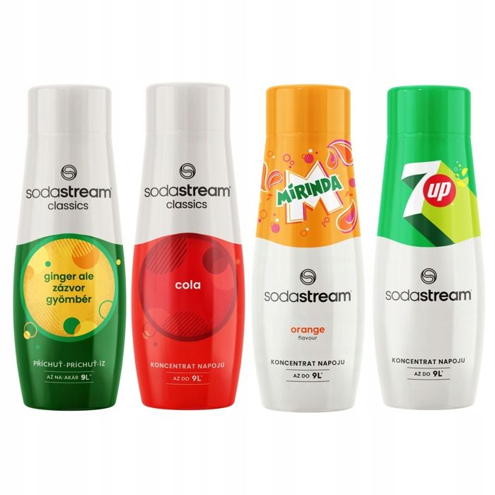 SODASTREAM Sirops  Cola + Mirinda + 7up + Ginger Ale Pour Fontaine &Agrave; Soda 4 Pcs.