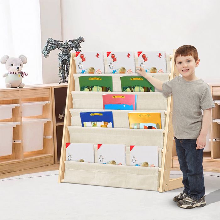 SUPFINE Bibliothèque pour Enfant à 6 Compartiments Étagère de Rangement Livres Cahiers à Panneau de Particules 75*30*76cm