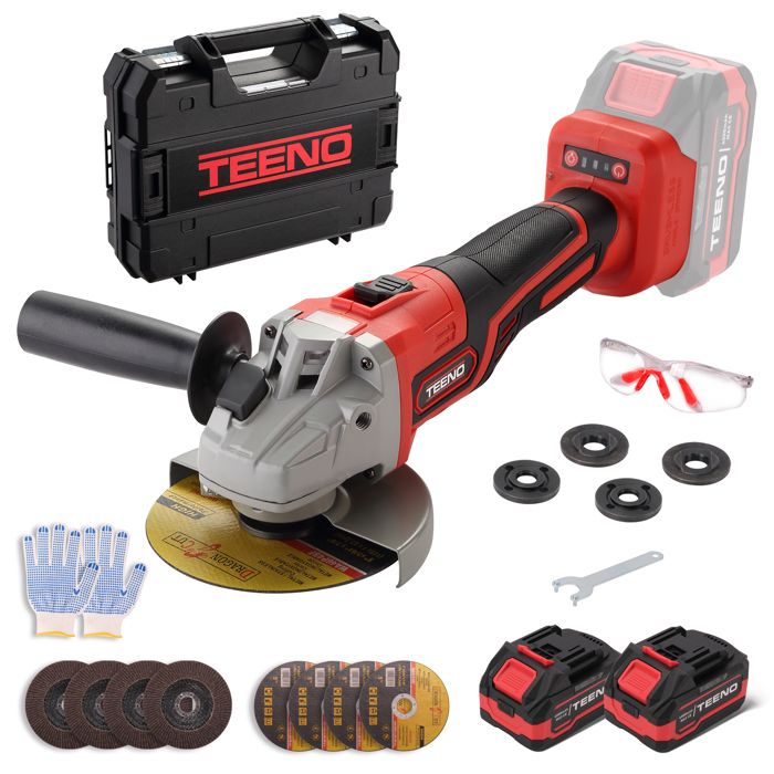 Meuleuse dangle sans fil - TEENO - 21V 1000W - 125 mm - 2x40 Ah - Brushless 9100 RPM