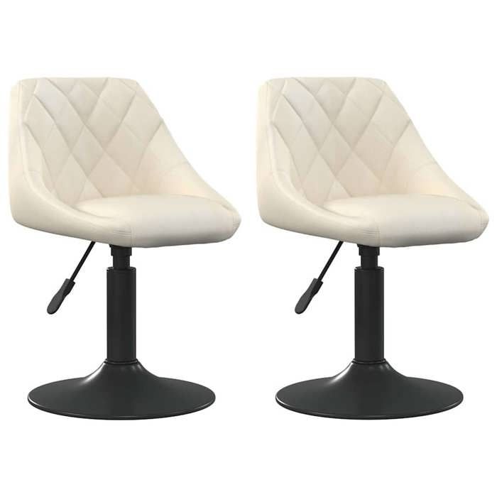 Autumn sale Chaises pivotantes à manger ou salon (Set de 2) Crème Velours - 46x44x77.5 cm 9575