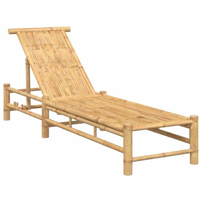 Marron Chaise longue - Bain de Soleil - Pour Vacances - 55x199x30 cm bambou - Hauteur:75 cm 8230