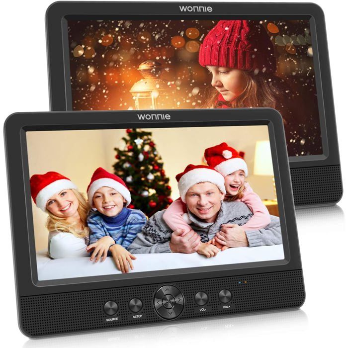 Lecteur DVD Portable Voiture WONNIE 2 Écrans 105 Pouces Compatible USB SD