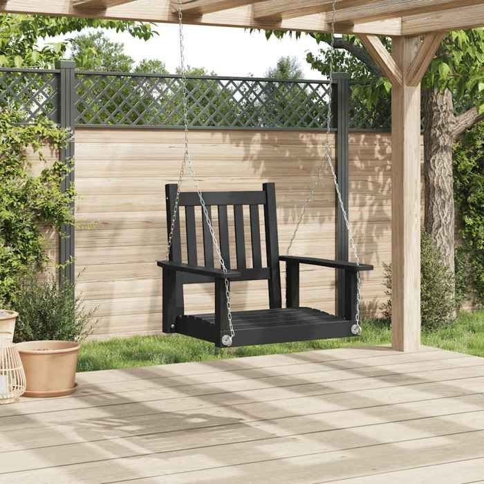 Desginer Bain de soleil - UU - Chaise balançoire - de jardin - chaînes en métal bois massif sapin CC98