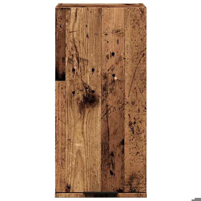 Armoire murale de salle de bain - WIENS - Vieux bois - 32x20x67 cm - Bois dingénierie - Résistant à lhumidité
