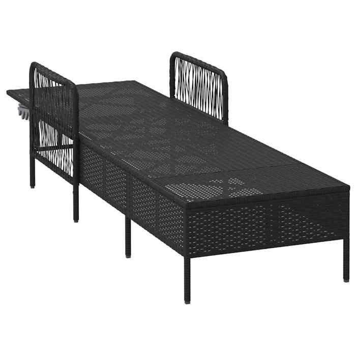 Sale 2026 Chaise longue/Transat - BURKE - 1 PLACE - avec coussin - Noir 157 x 55 x 92cm polyrotin Cc951