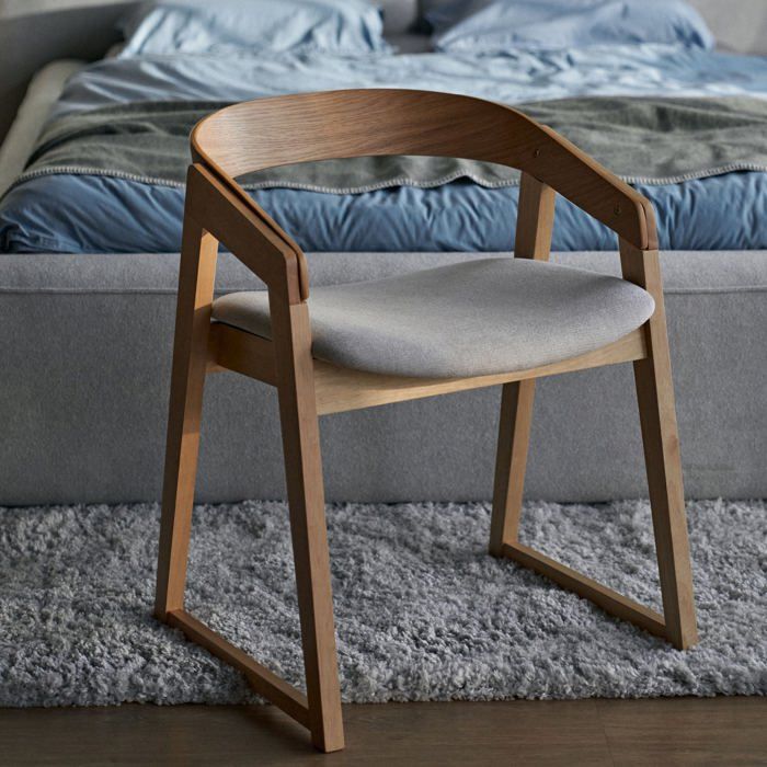 Chaise en bois – SALOSS – bois clair/gris clair