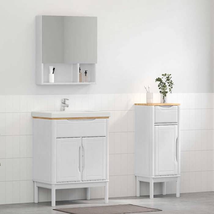 Blanc Ensemble de mobilier de salle de bain avec tiroir 2 pièces SARAZYJ ARMOIRE WC MODERNE Blanc E1594