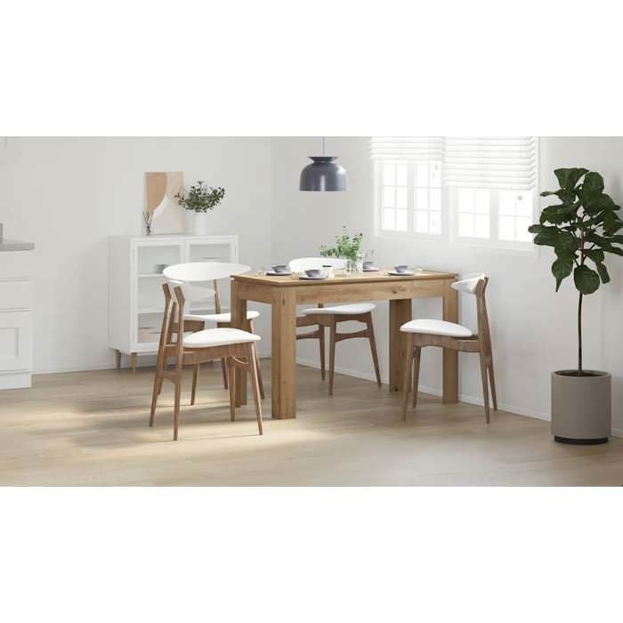 [63584]Table à manger - 2/4 Personnes - Meuble de cuisine - chêne artisanal 120x60x76 cm bois dingénieriePoids:23.35 Kg