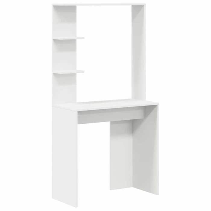 En PromotionBureau détude/bureau de travail - Blanc Contemporain Bureau Blanc 78 5x37x154 5cm - Bois dingénierie 2650461