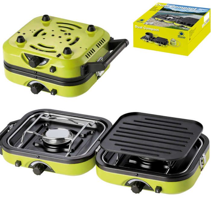 Réchaud de camping double compact avec grill