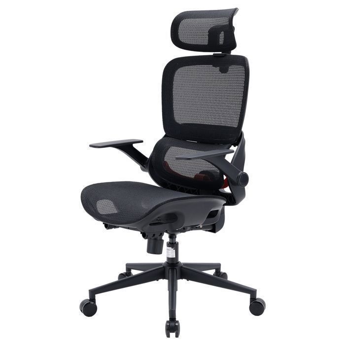 SIHOO B100 Lite Chaise de Bureau Ergonomique Grand Appui-Tête Soutien Lombaire Dynamique Accoudoirs Rabattables Noir