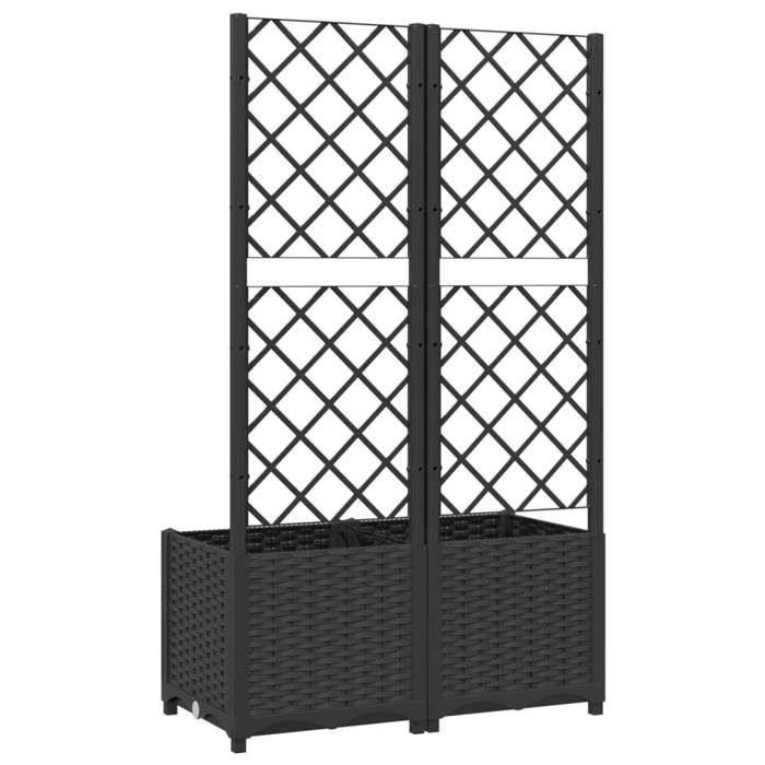 （Noir）Pots & cache-pots - Jardinière - avec treillis - Noir 80x40x136 cm PP - pour balcon bnm348387