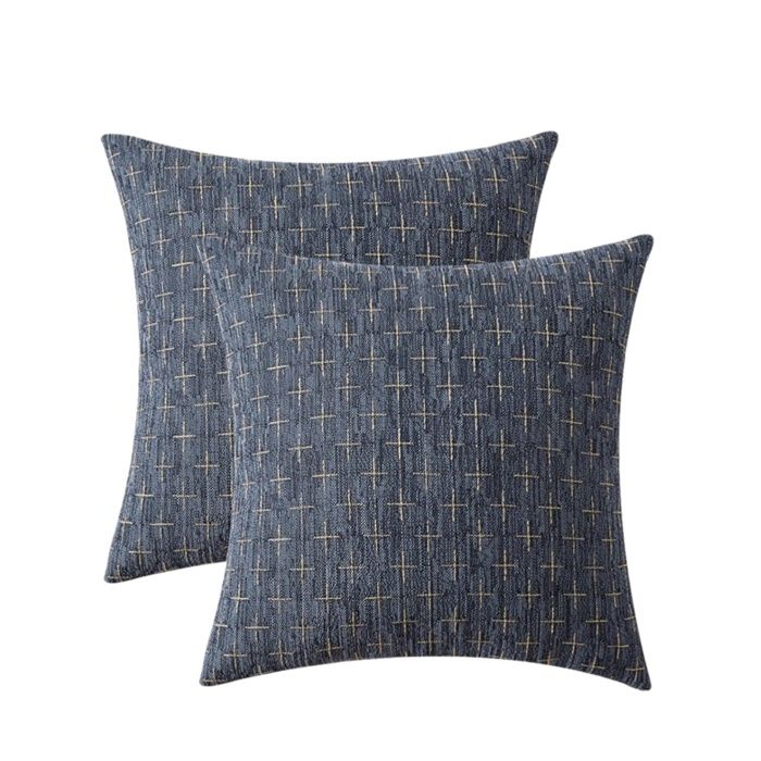 Ensemble de housses de coussin 45 x 45 cm Ensemble deux pièces Tissu en lin Motif texturé Convient aux canapés et aux lits