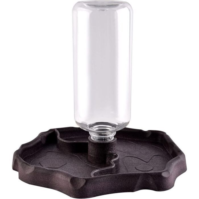 Fontaine à eau automatique 2 en 1 anti-éclaboussures pour tortue lézard reptile – noir