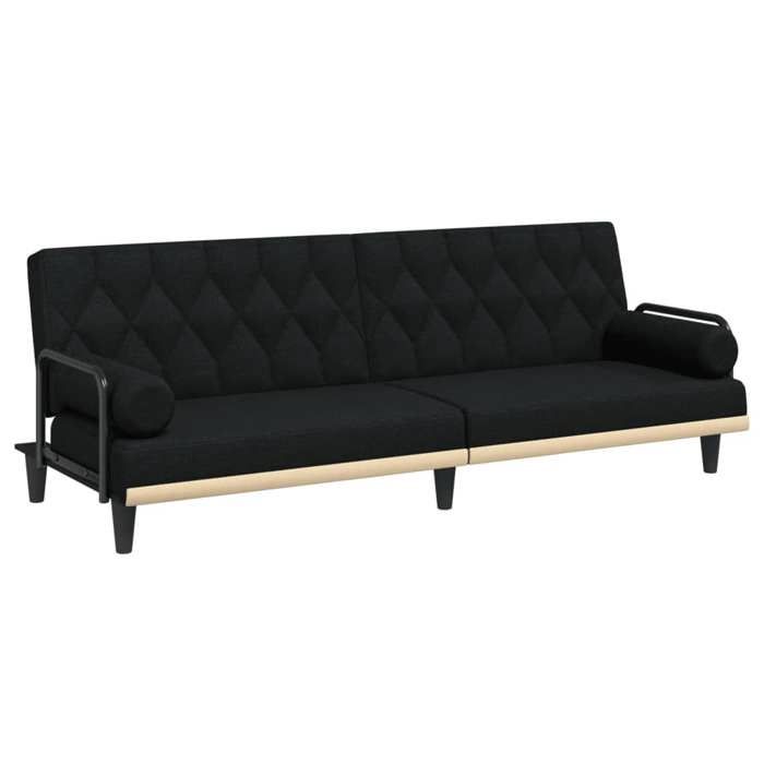 CLIC-CLAC Canapé Lit Convertible 2 Places avec accoudoirs Réglables noir tissu ZENCORE2026 1 78178272