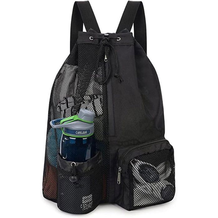 Sac Piscine Sac de Plage multifonctionnel avec compartiments humides et secs pour natation gym plage camping. - Noir - Noir