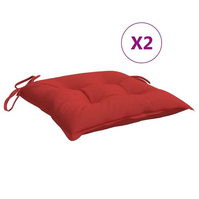 Moderne Coussins de chaise lot de 2 rouge 40x40x7 cm tissu oxford Décoration de chaises & canapés @EU54140