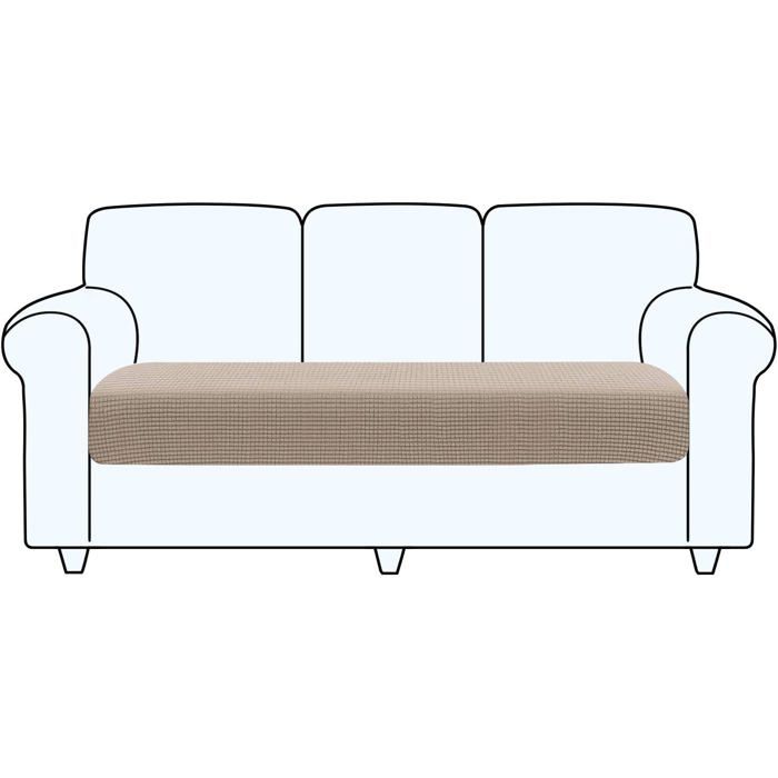 Housse Coussin Canapé Housse Canapé Extensible Ajustable Lavable Protection Meubles Couvre Pour Canapé(Sable 3 Places)[CA55]