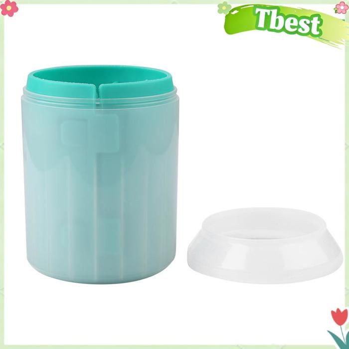 Tbest Outil de nettoyage pour animaux de compagnie Tasse de nettoyage de pattes de chien amovible brosse animalerie brosse Vert