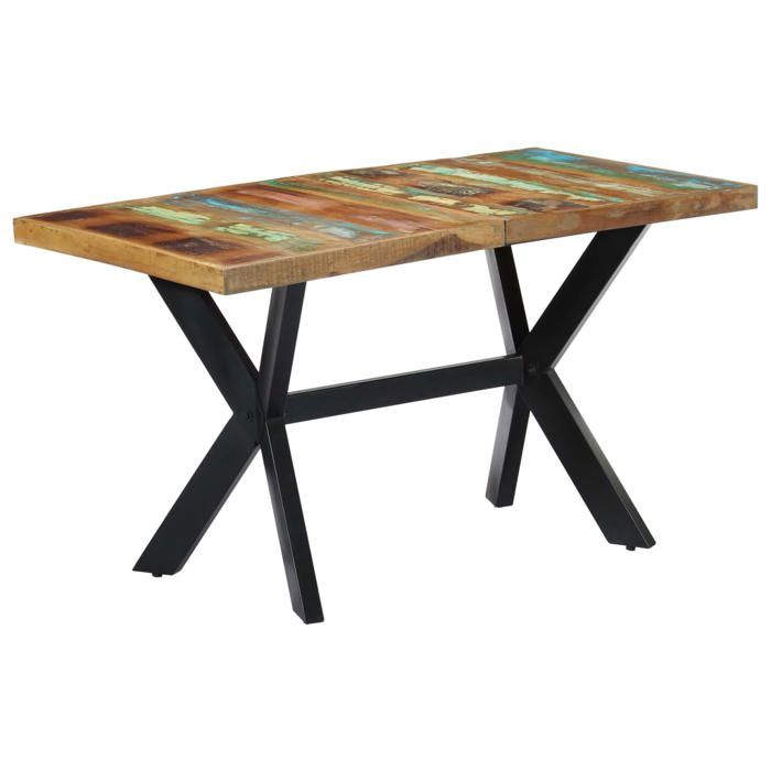 Table à manger intemporel (1 pc) - vidaXL - Table intérieure - bois massif de récupération - 140 x 70 x 75 cm@ums23j