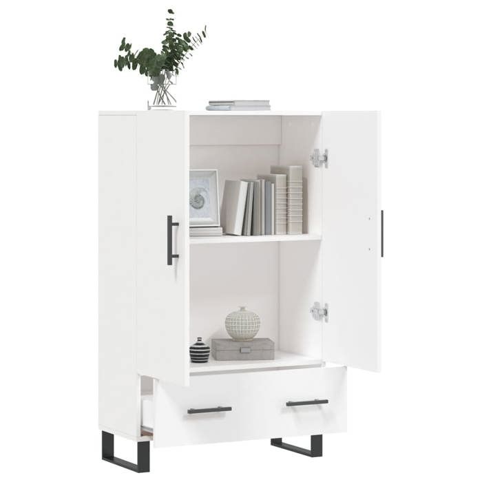 Blanc Commode Salon CHIC Buffet haut/armoire latérale blanc 69 5x31x115 cm bois dingénierie N11747