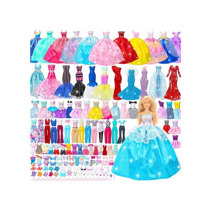 Ensemble vêtements poupée - GENERIQUE - Ensemble cadeau pour poupée 29 2 cm - 70 pièces - Robes & chaussures - Coffret cadeau