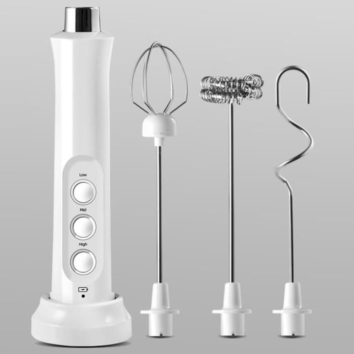 Blanc - Batteur à lait électrique, batteur à œufs en mousse, fouet de Blanc - Batteur à lait électrique, batteur à œufs en mousse, fouet de