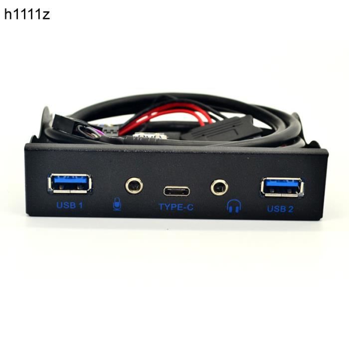 Adaptateur Hub USB Pour Panneau Avant 5,25 Pouces (USB-C, USB 3.0, USB 2.0, Audio)