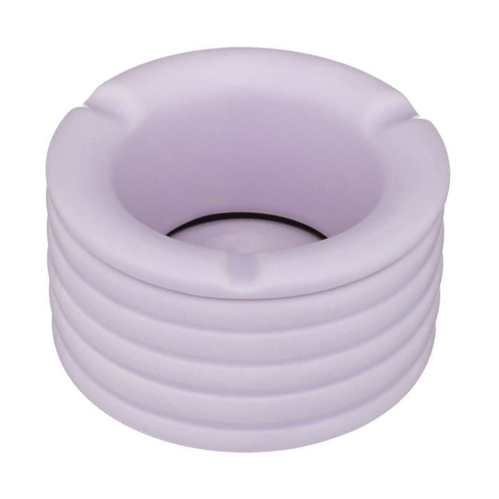 Cendrier Rond Atmosphera En Céramique - 15.5x10.5 Cm Bleu - Design Contempo Chic