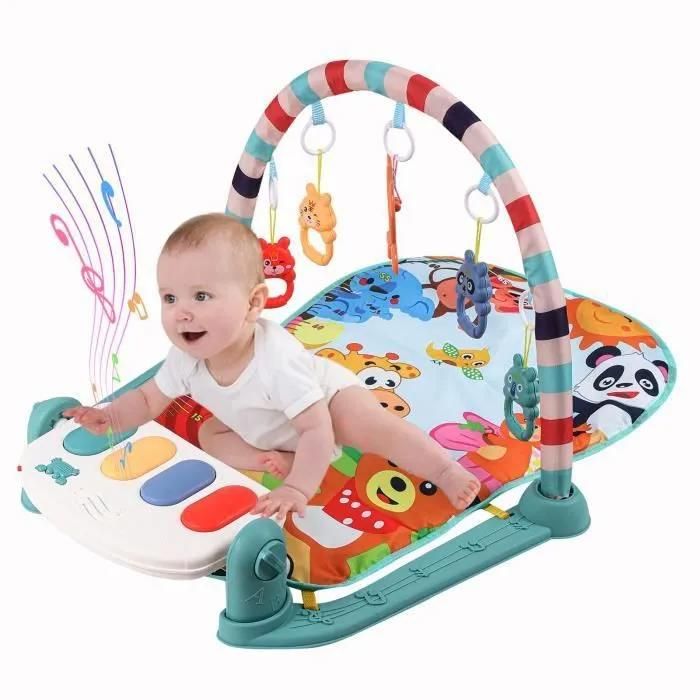 Luxs Tapis Musical D Eveil Pour Bebe Tapis De Jeu Avec Arches De Jeu 4 Touches De Piano Cdiscount Puericulture Eveil Bebe