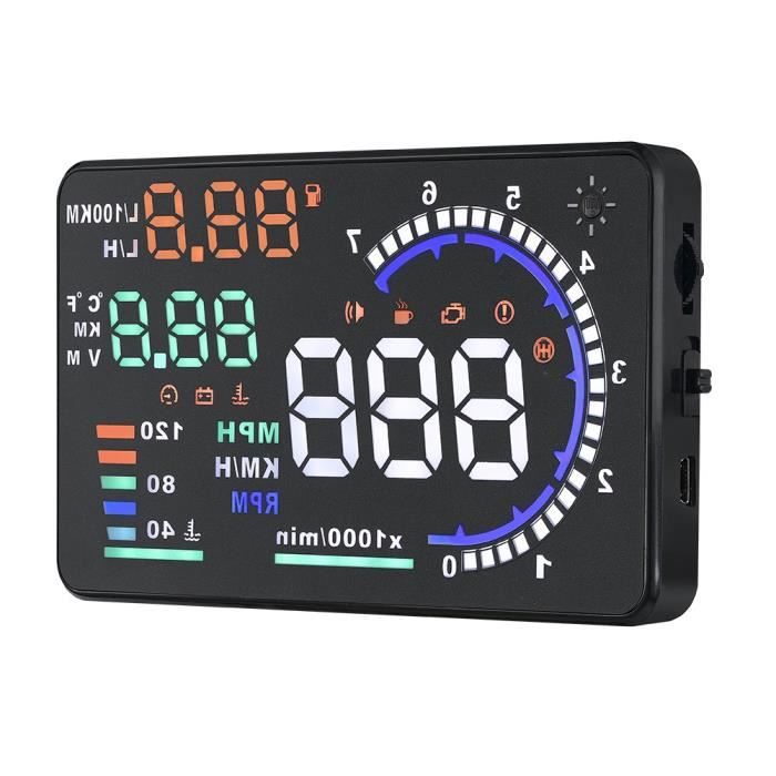 Affichage Tête Haute (HUD) Pour Voiture - Double GPS Beidou, Rafraîchissement 10 Hz - Démarrage Automatique