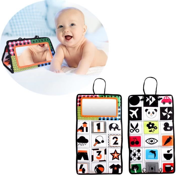 Miroir Bebe Eveil, Miroir pour Bébé Montessori avec Livre Pétrissant, Jouet Bébé  Miroir Pliable Montessori Noir Et Blanc Jouets Sens - Cdiscount Au quotidien