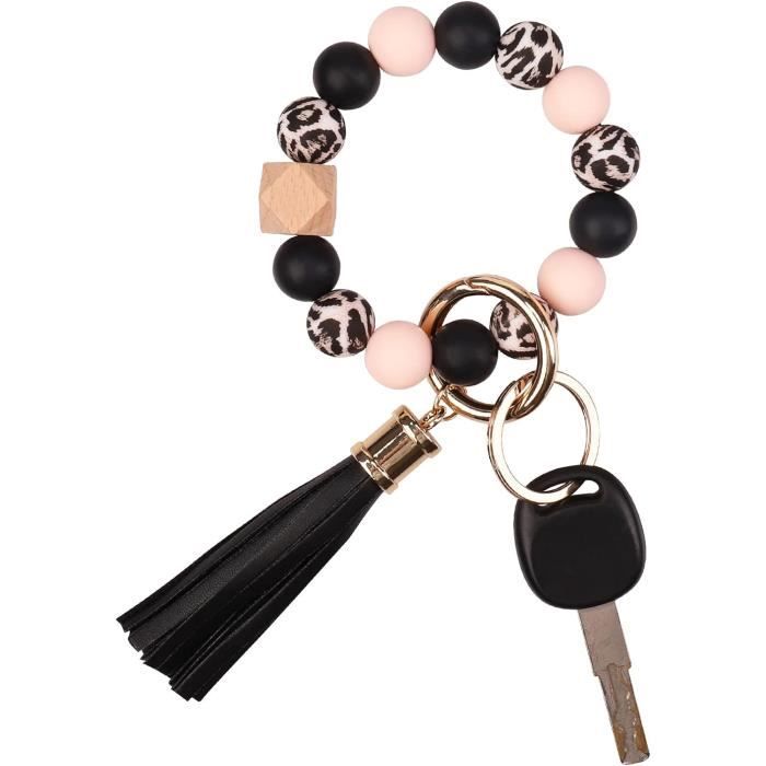 Porte-clés De Remplacement En Cuir PU Noir Pour Clé De Voiture - Avec Anneau En D Et Tournevis, Compatible Nombreuses Marques