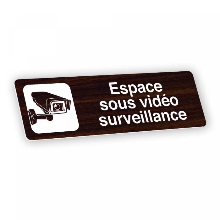 plaque adhésive "SURVEILLANCE VIDEO 24/24" rouge