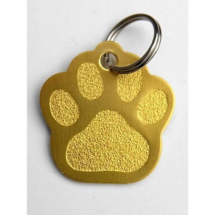 1 MÉDAILLE gravée pour chien patte (GM) dorée