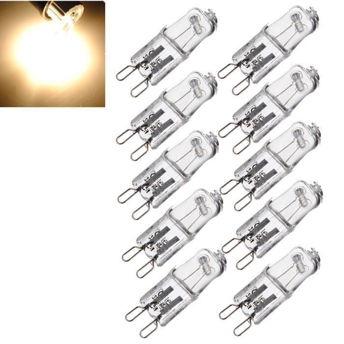 10pcs G9 Ampoule Halogène 40W Base de Blanc Chaud 2800k3000K Lampe