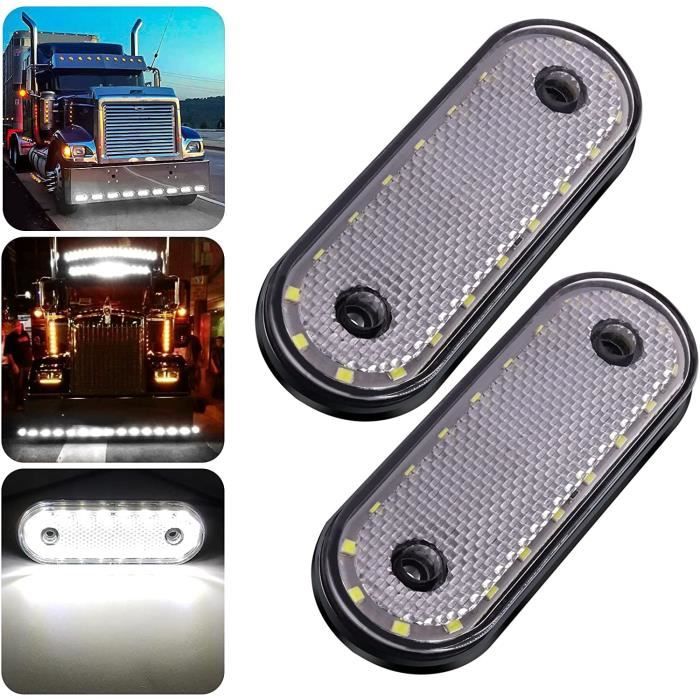 Feux De Position Latéraux LED Universels - 20 LED, Couleur Bleue, étanches IP67, Pour Camion, Van, Remorque, Bateau (24V)