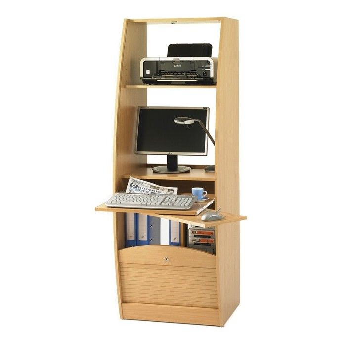 SIMMOB Armoire Informatique 6 Niches - L80.5 X H171.5 X P59.3 Cm - Blanche Avec Serrure - Fabriquée En France