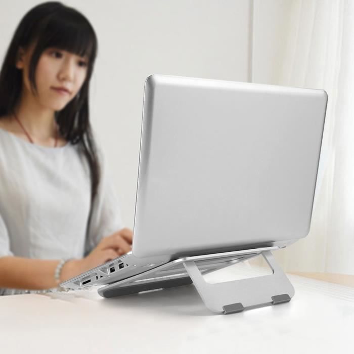 Support Ventilé Pour PC Portable : 2 Ventilateurs, Hauteur Réglable, Ports USB Et Design Blanc