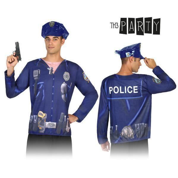 T-shirt mixte pour adulte tenue de policier - Bleu - Léger et