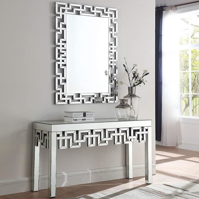 Ensemble Console et miroir design en verre DYNASTIE Cdiscount Maison