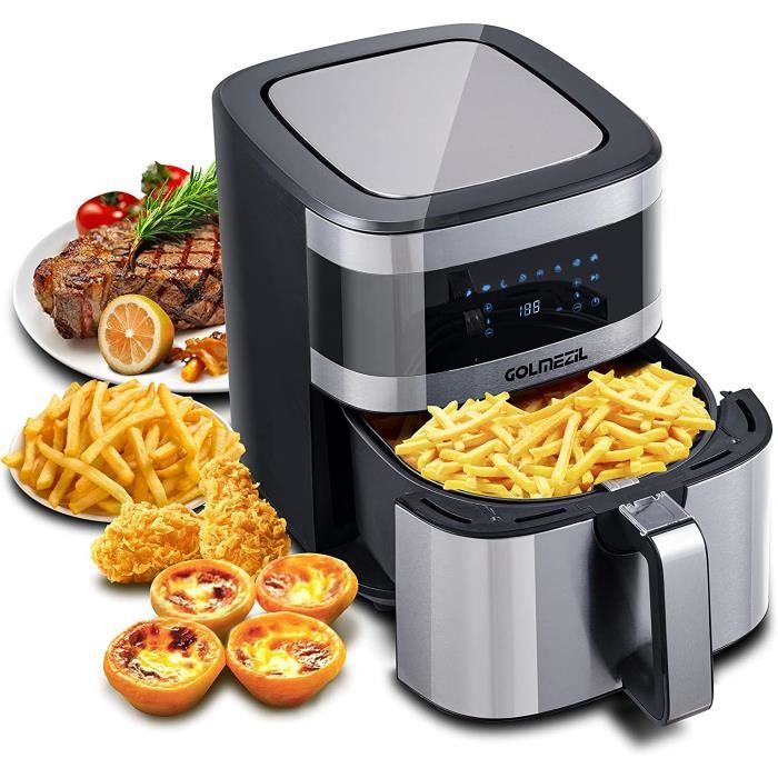 GOLMEZIL Air Fryer 5.5L XXL, Friteuse, 1500W Fryer Airfryer, Heisluft Friteuse mit Digital LED