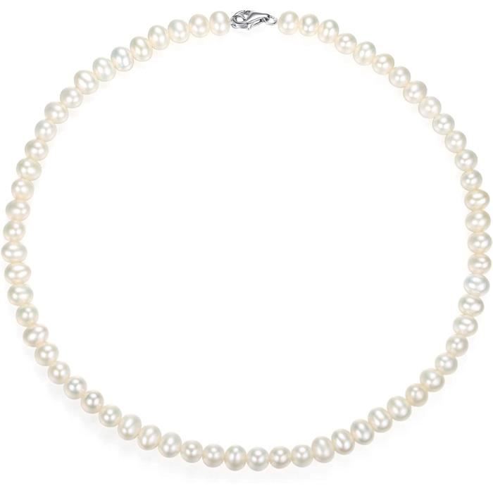 Collier de Perles de Culture d'eau Douce 40cm sautoir Perle Qualité AAA 6.07.0mm Perle Cadeau Parfait pour la mère et la Dame 528