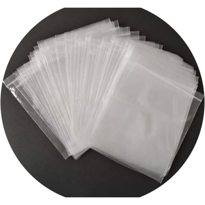 100pcs sac plastique refermable multifonctionnel transparent