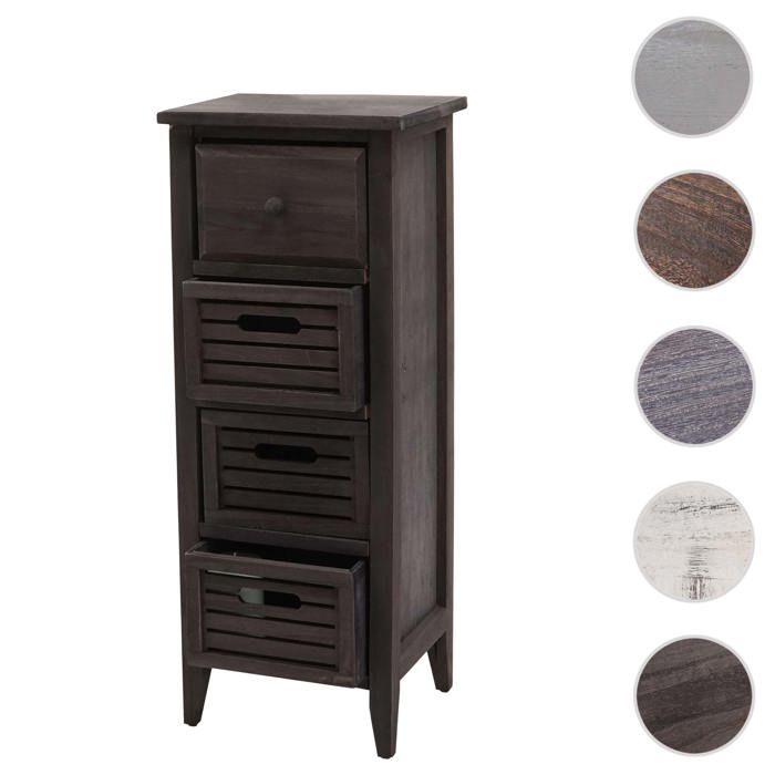 Commode T18 Armoire à tiroirs 74x30x25cm Vintage gris-brun