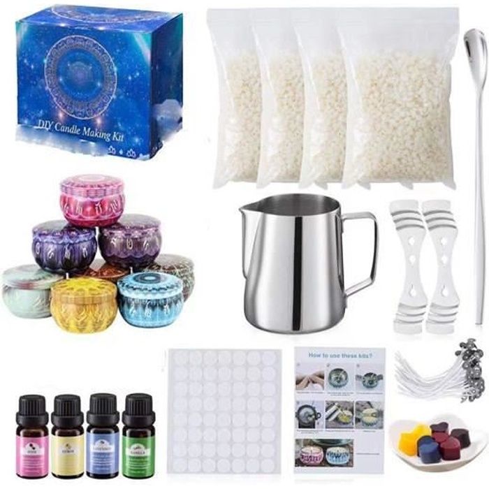 Kit De Fabrication De Bougies Parfumées, Coffret Cadeau Bricolage